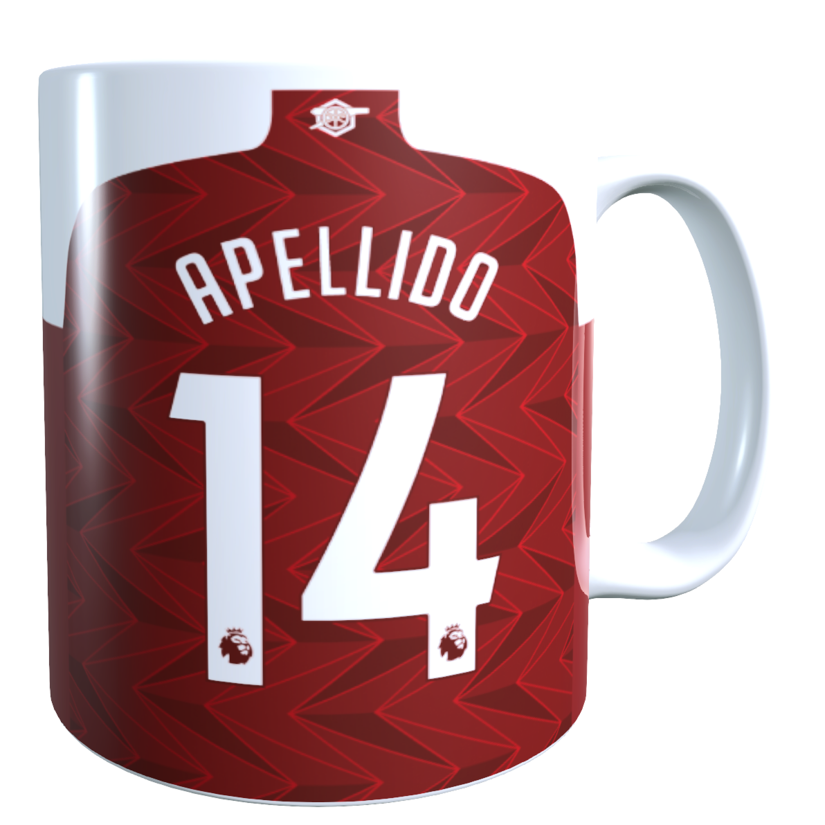 Taza Personalizada con Apellido y Numero, Diseño ARSENAL