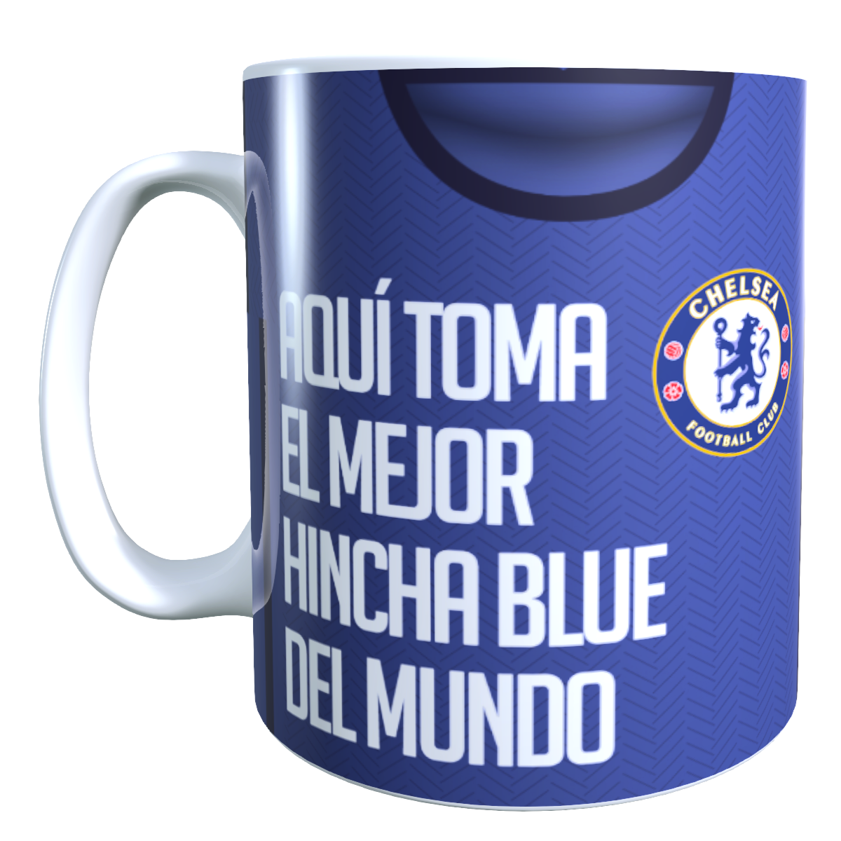 Taza Personalizada con Apellido y Numero, Diseño CHELSEA