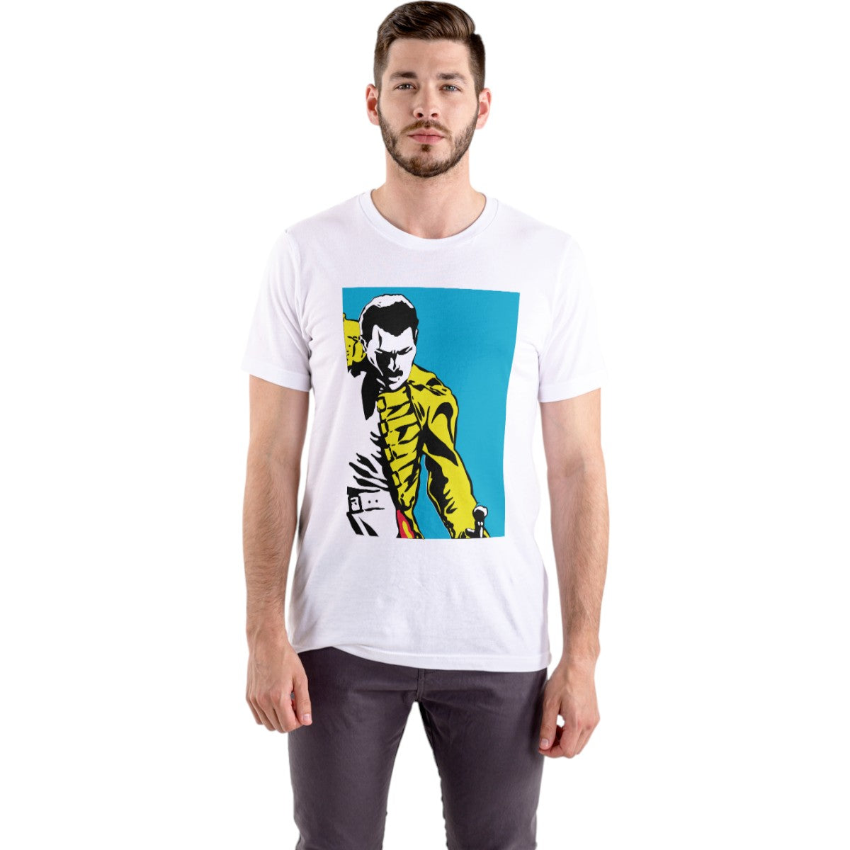 Polera UNISEX Freddie Mercury Live at Wembley / Queen 100% Algodón