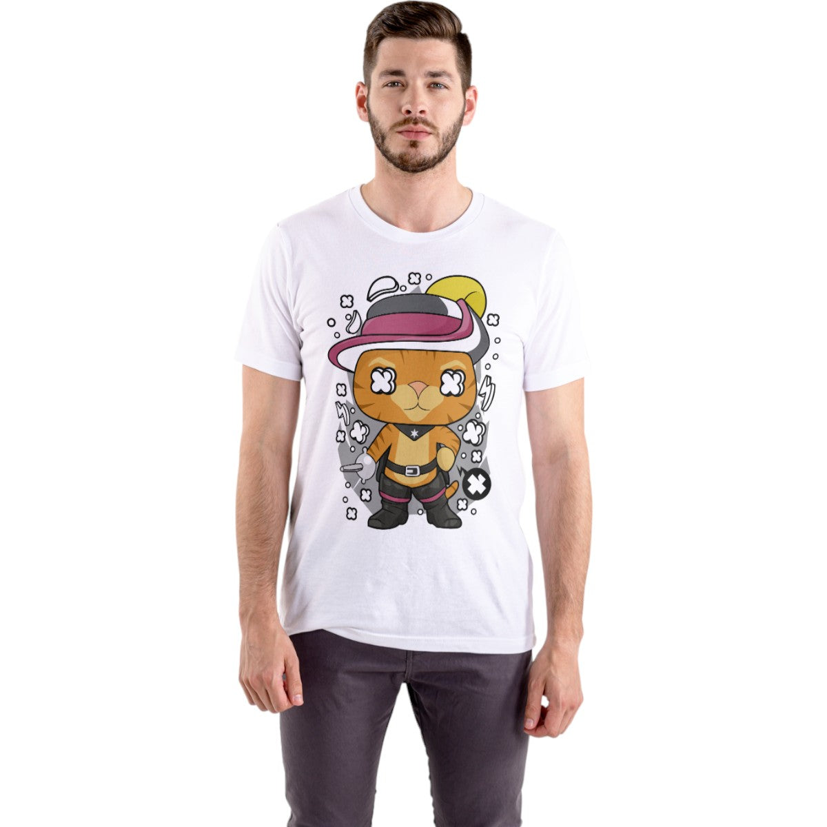 Polera UNISEX El Gato con Botas 100% Algodón