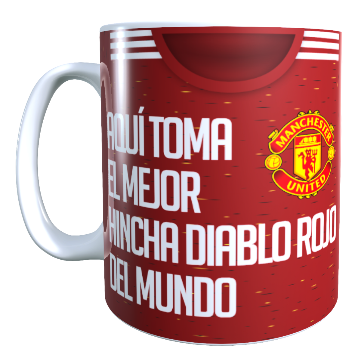 Taza Personalizada con Apellido y Numero, Diseño MANCHESTER UNITED