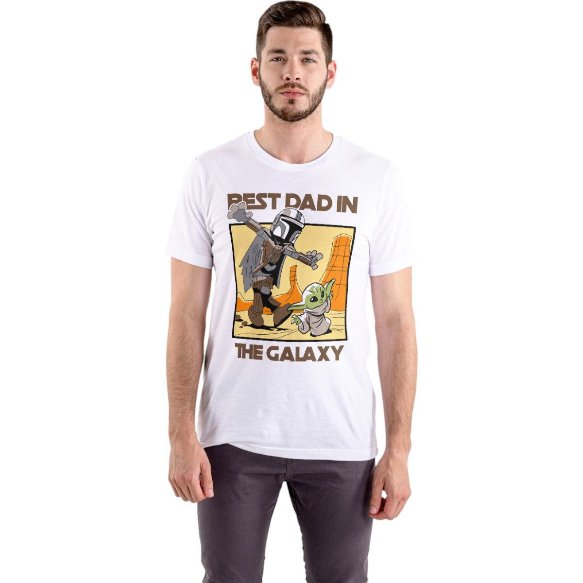 Polera UNISEX Mandalorian / Mejor Papá de la Galaxia 100% Algodón