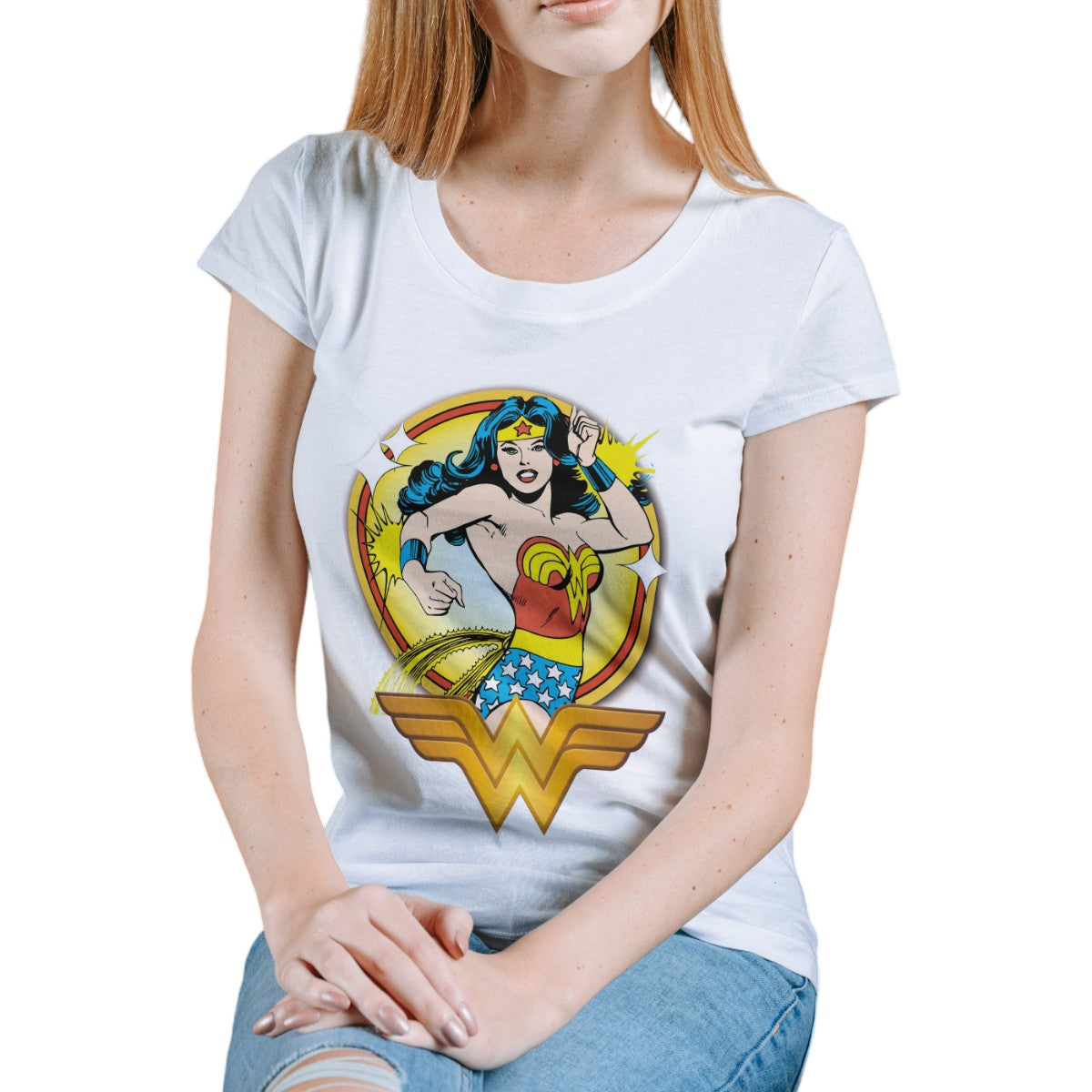 LIQUIDACIÓN Polera MUJER Wonder Woman Mujer Maravilla 100% Algodón