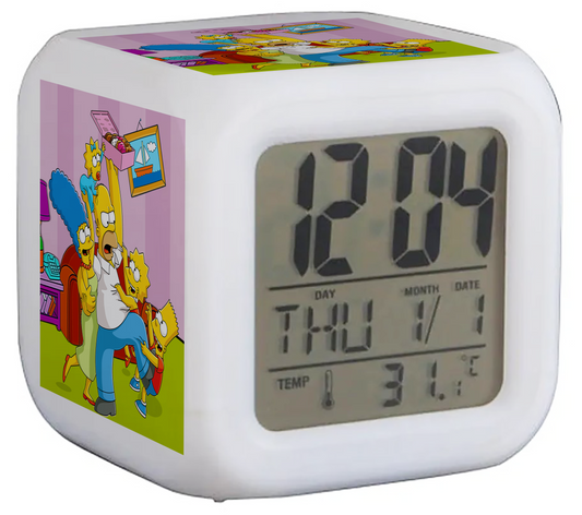 Reloj digital LOS SIMPSON con luces led y despertador