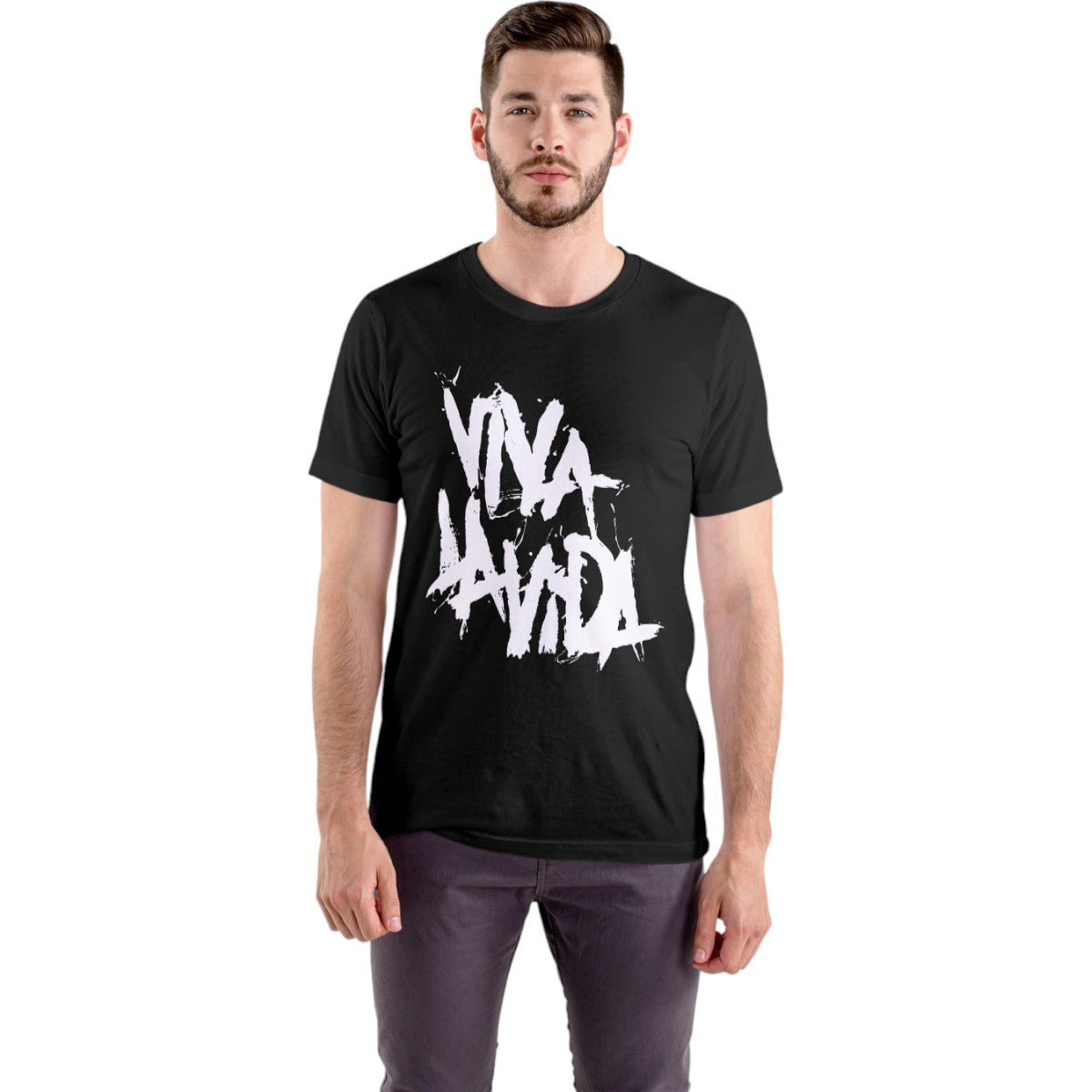 Polera Negra Diseño Coldplay- Viva la Vida (100% Algodón)