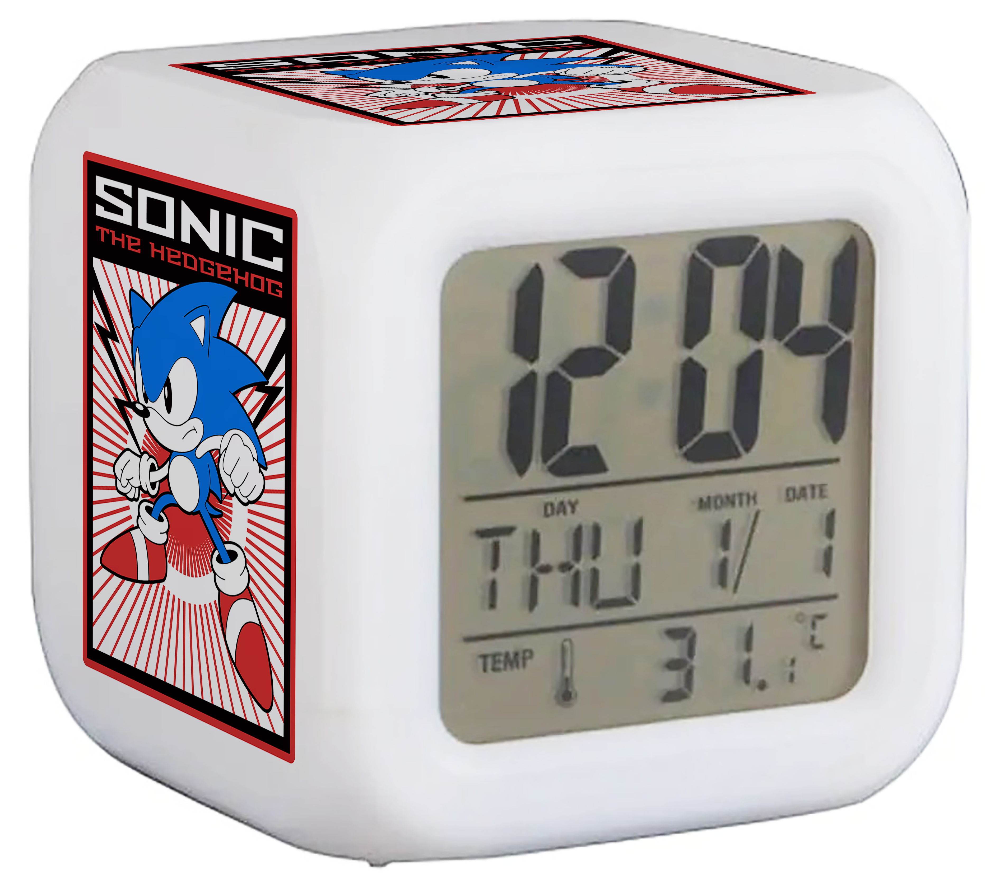 Reloj digital SONIC con luces led y despertador