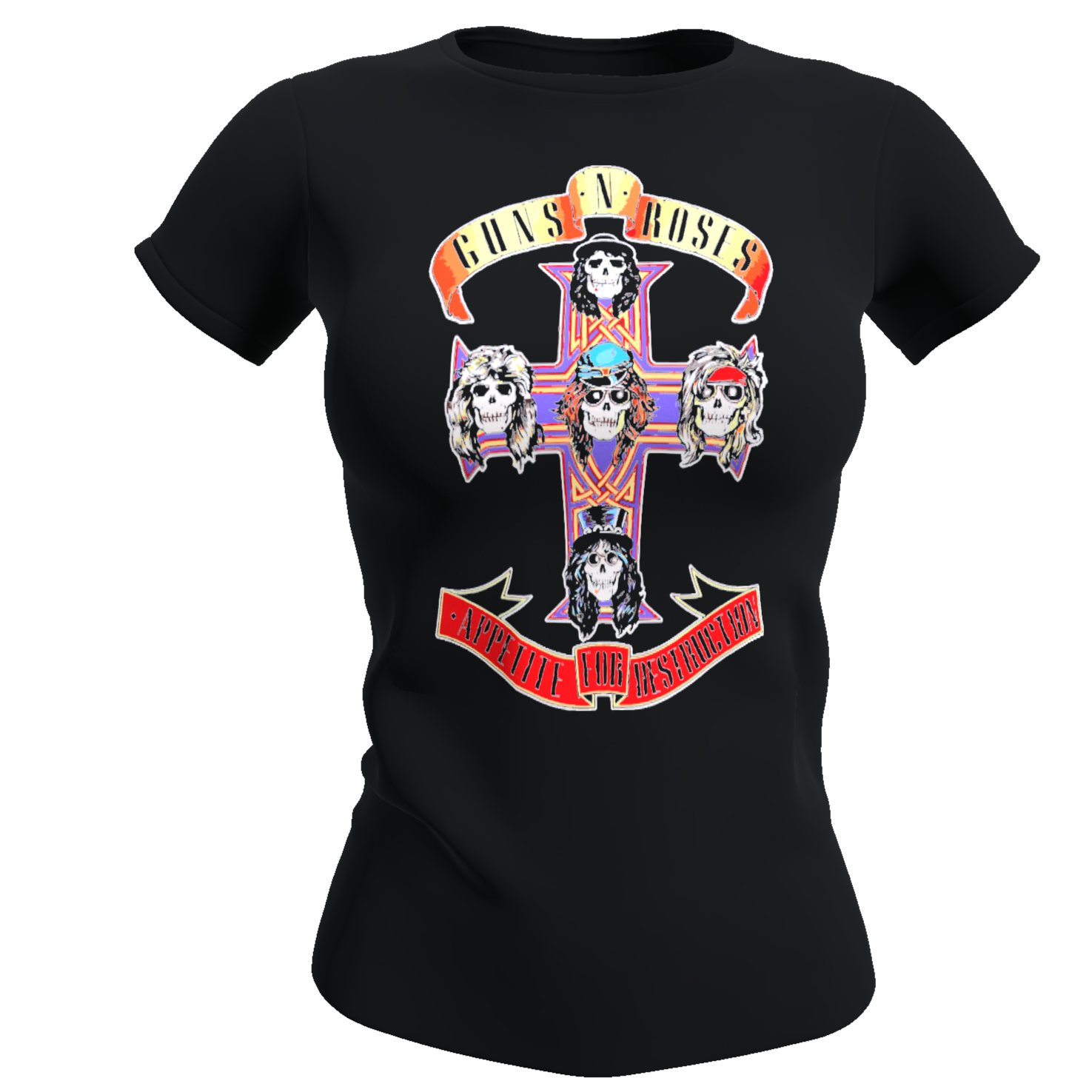 Polera Mujer Guns and Roses (100% Algodón)