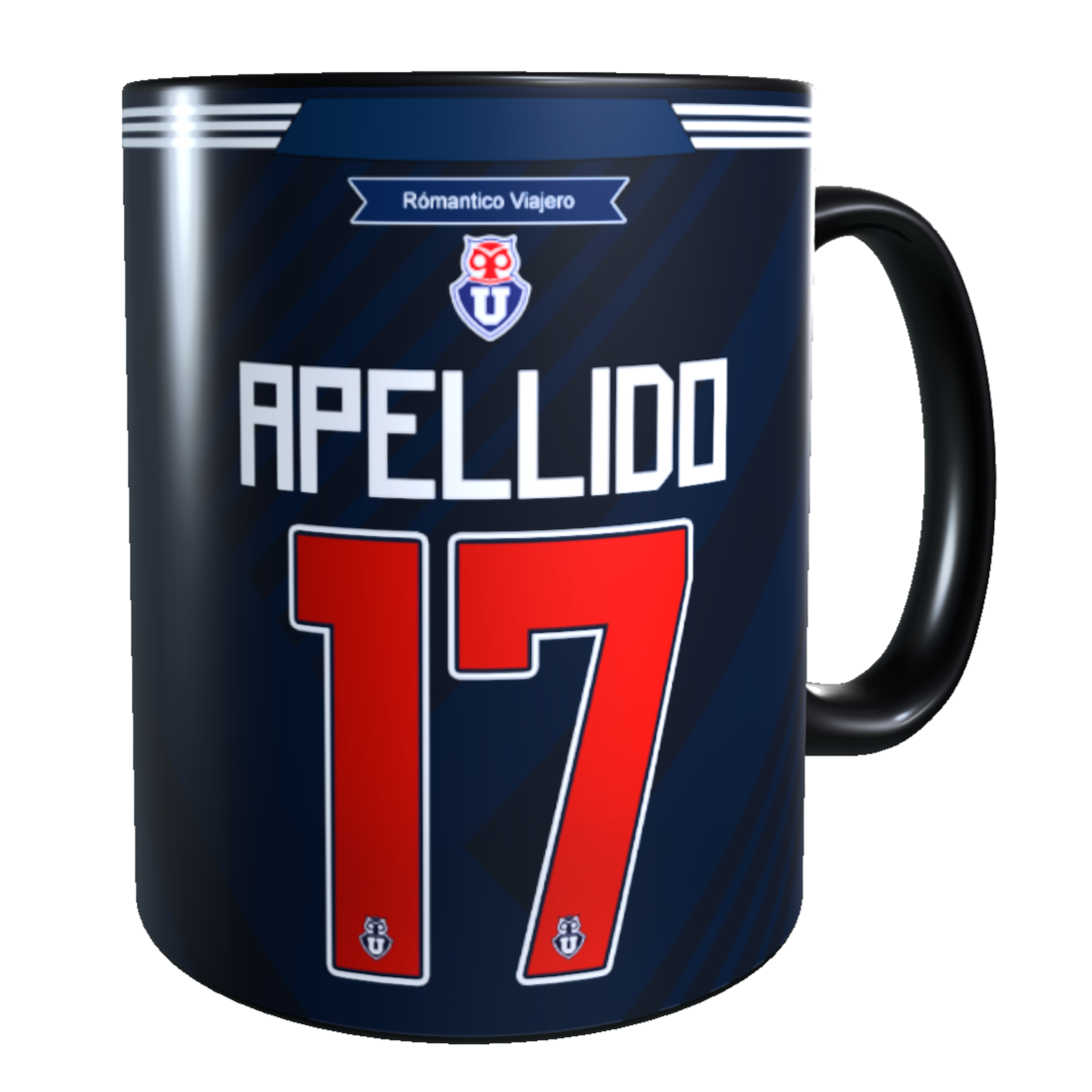 Taza MAGICA Cambia Color / Personalizado con Apellido y Numero Diseño Universidad de Chile