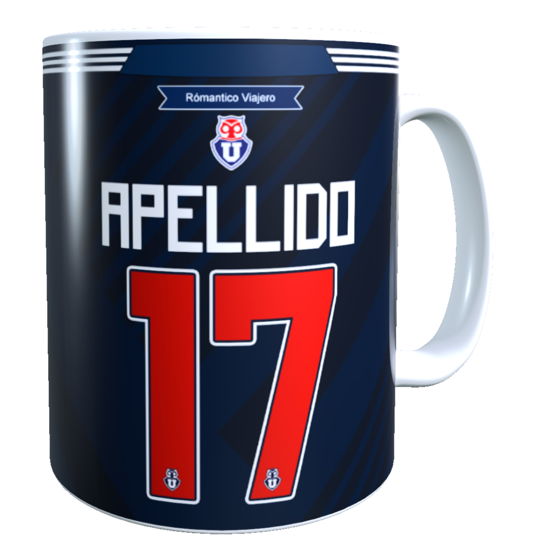 Taza Personalizado con Apellido y Numero, Diseño Universidad de Chile