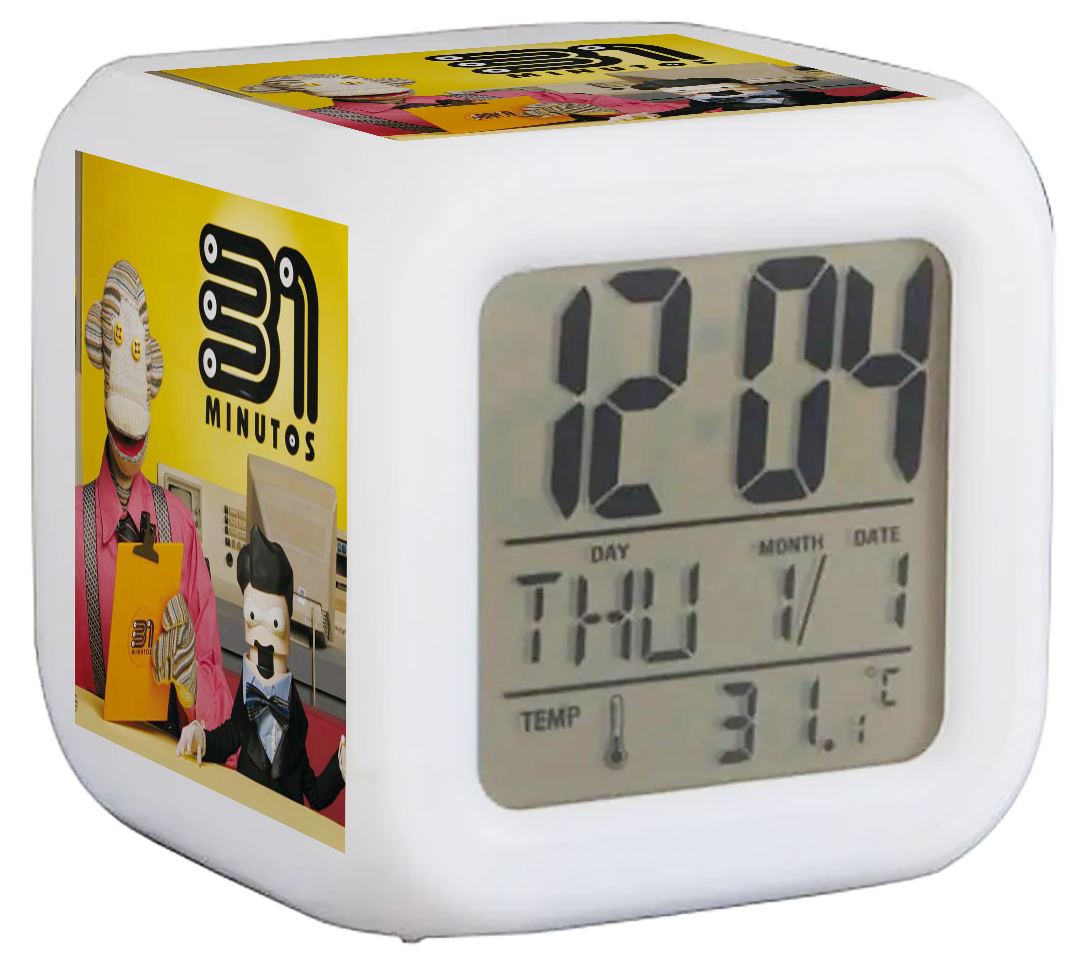 Reloj digital 31 minutos con luces led y despertador