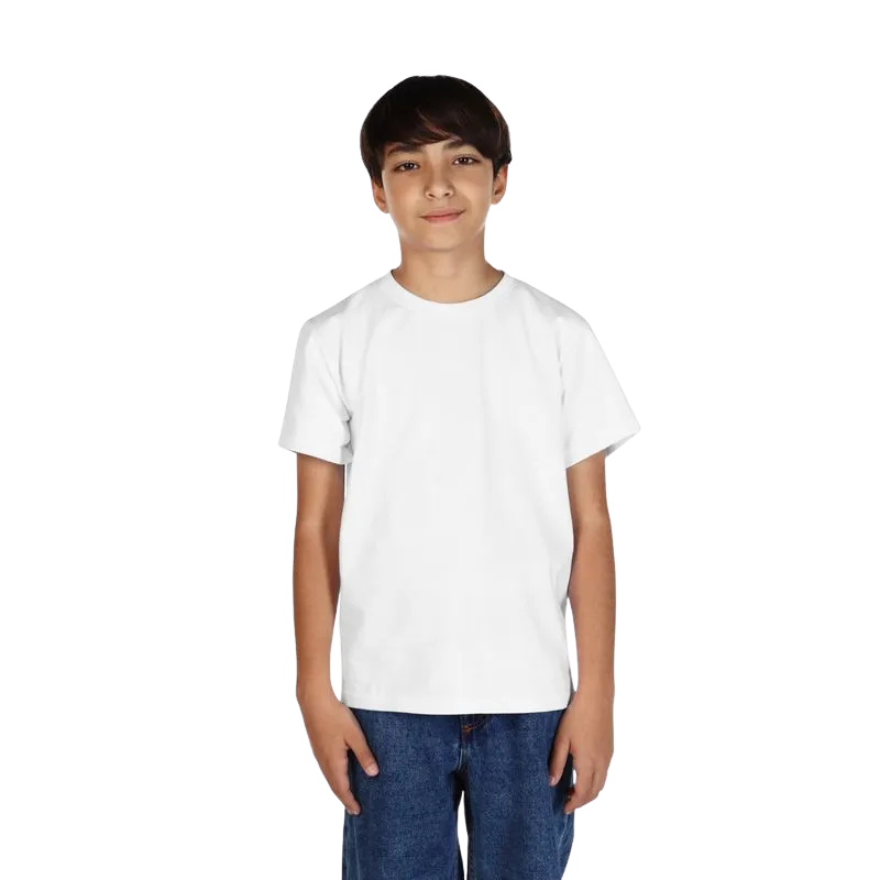 Polera Infantil Unisex Lisa Algodón 100% Premium Manga Corta Nacional Hq