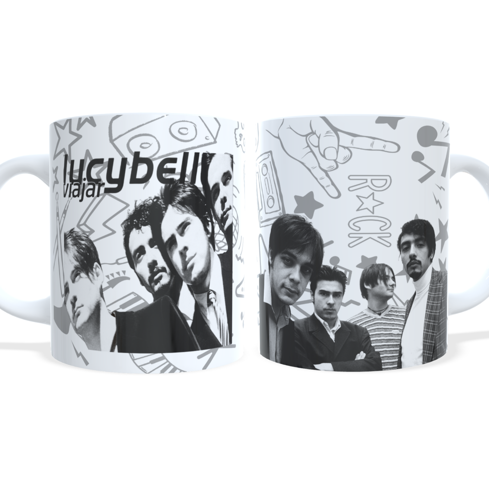 Pack de 6 Tazas de 11 Onzas - Diseños de Bandas Rock Chileno