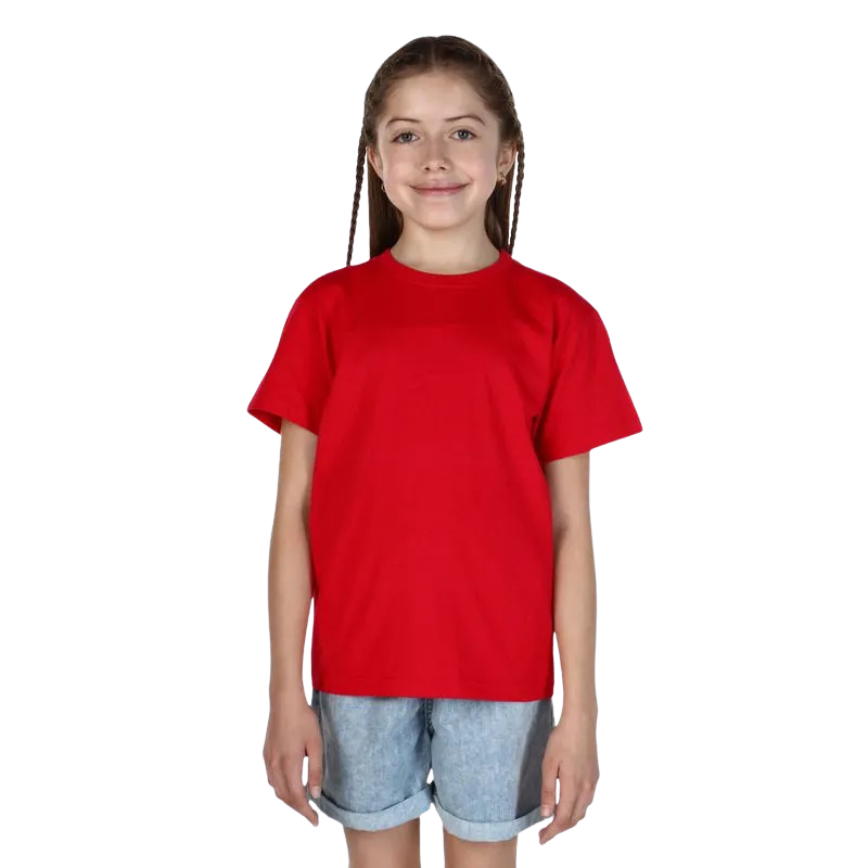 Polera Infantil Unisex Lisa Algodón 100% Premium Manga Corta Nacional Hq