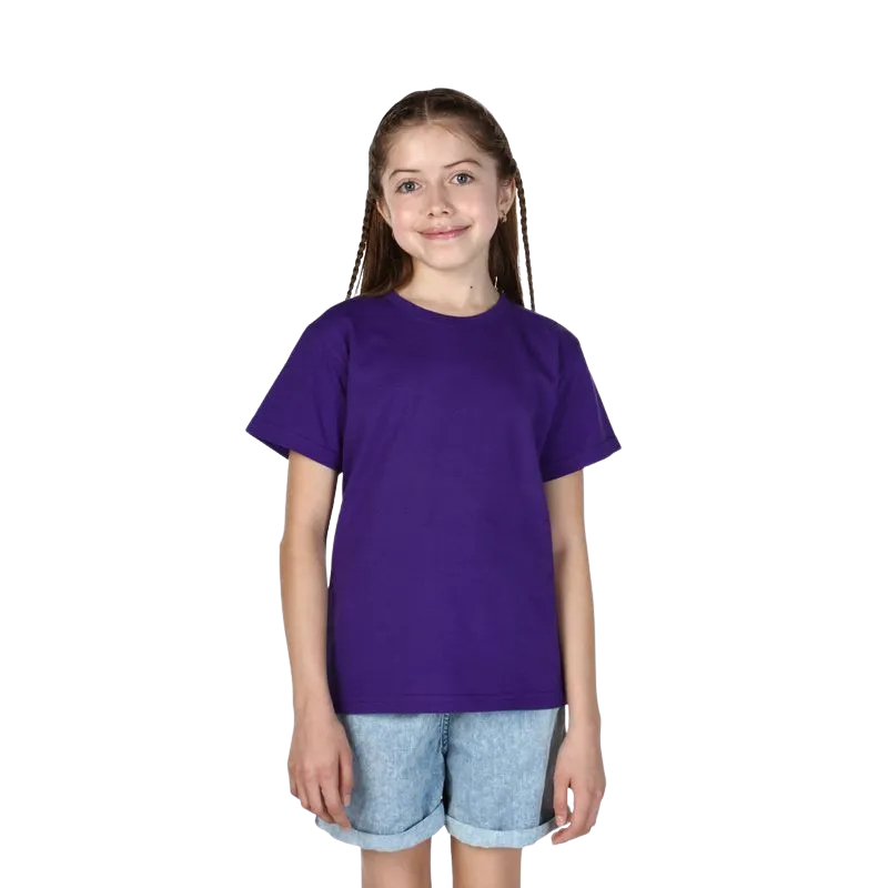 Polera Infantil Unisex Lisa Algodón 100% Premium Manga Corta Nacional Hq
