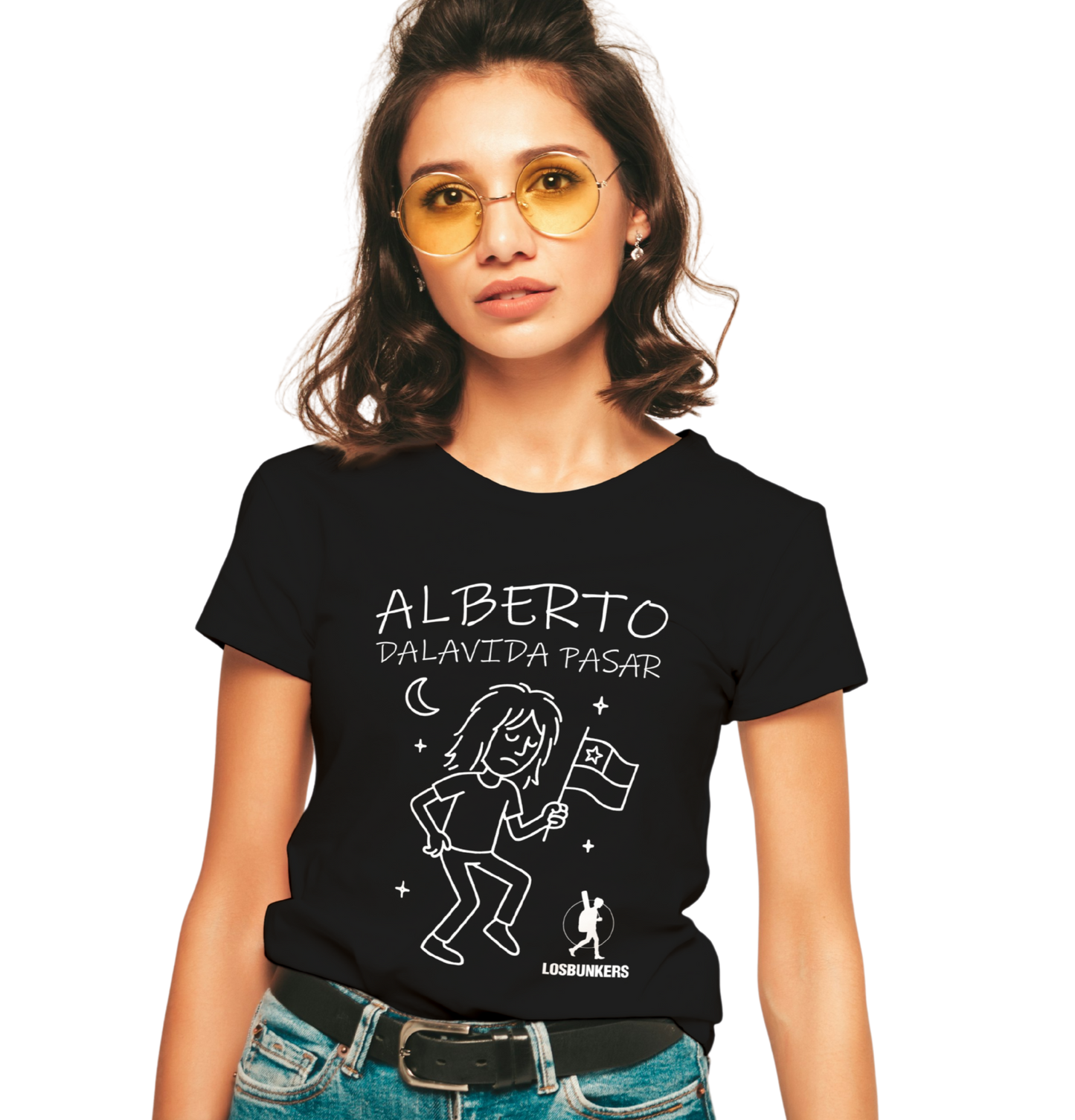 Polera MUJER Bailando Solo ALBERTO / Los Bunkers 100% Algodón