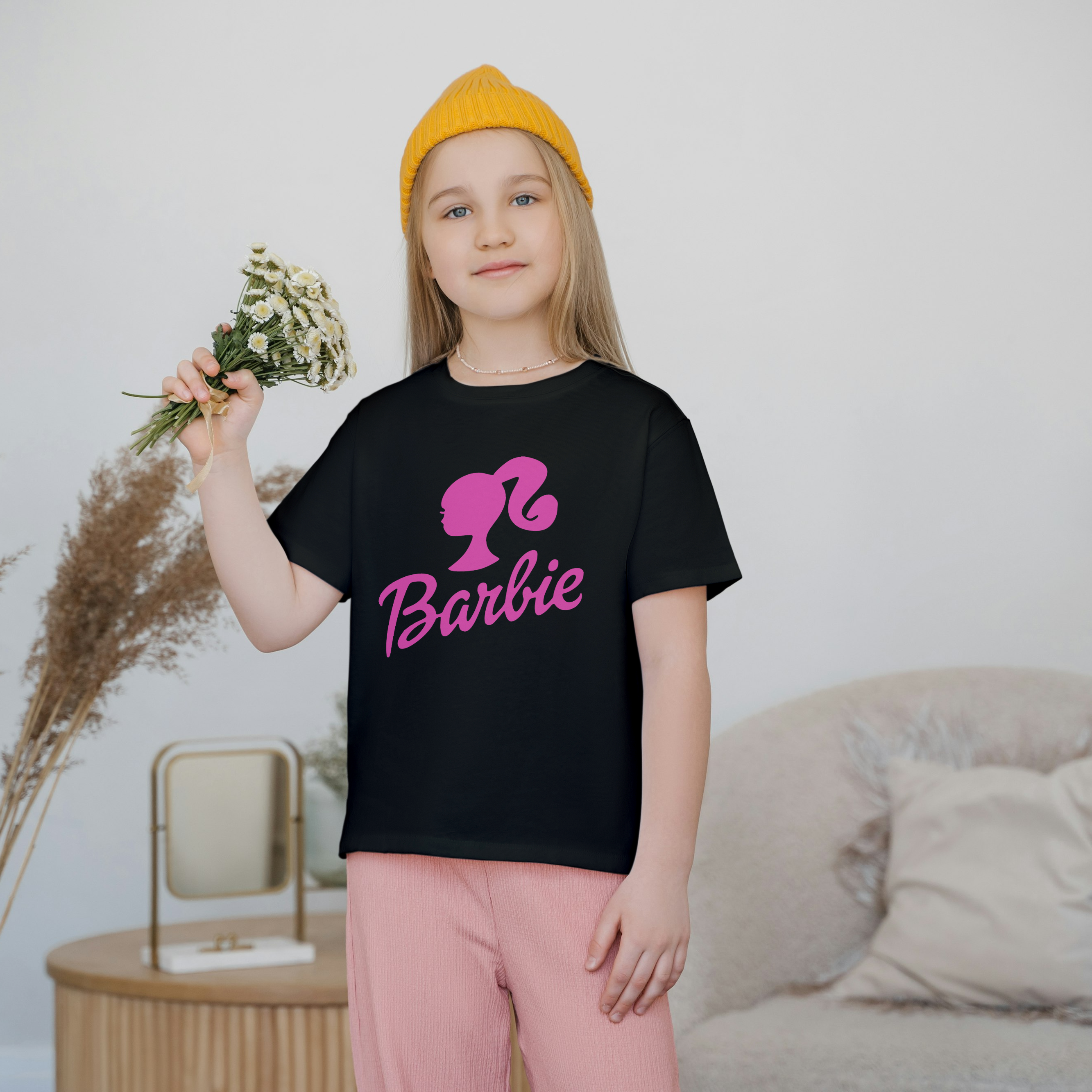 Polera Infantil Barbie / Logo (100% algodón)