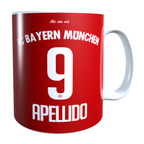 Taza Personalizada con Apellido y Numero, Diseño BAYERN MUNICH