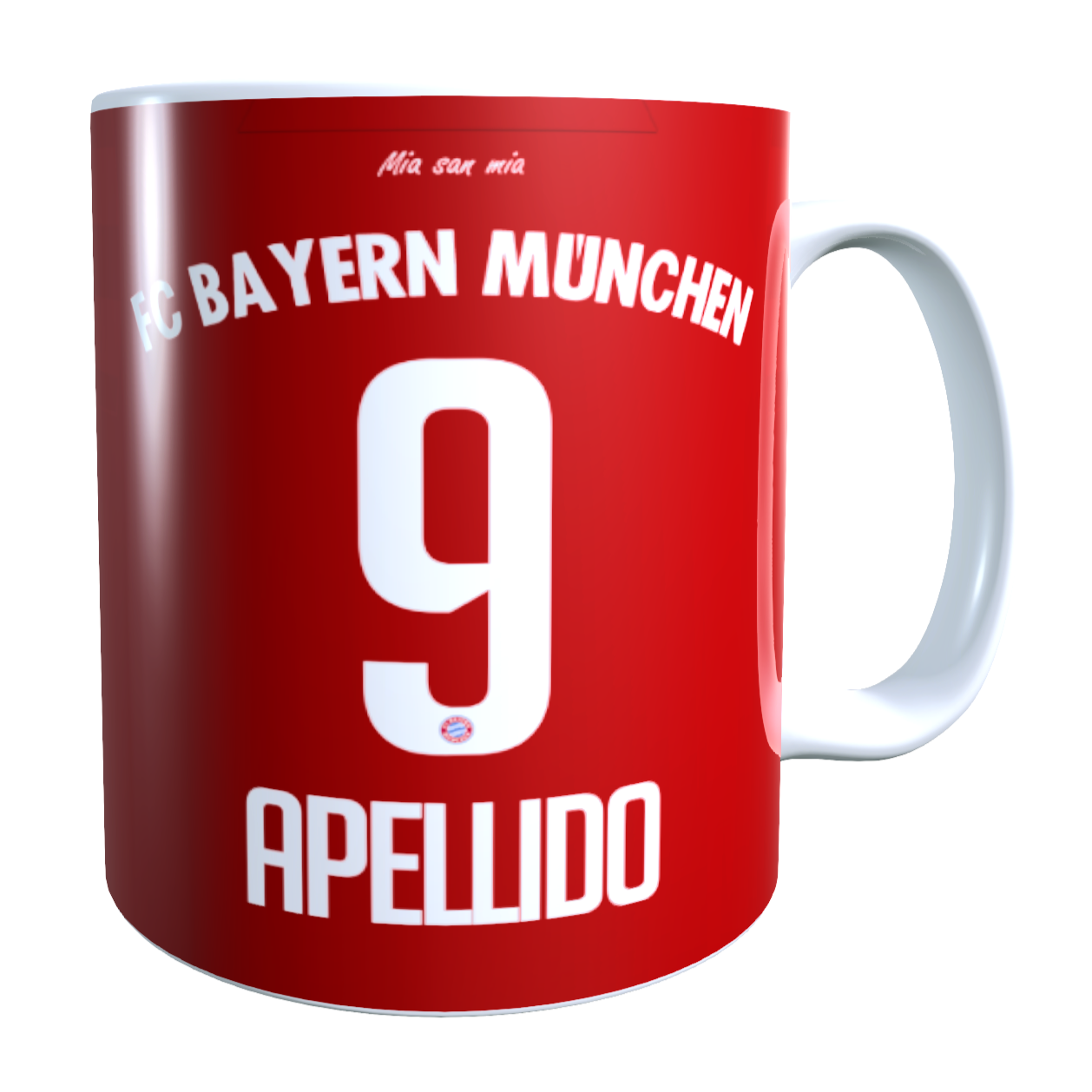 Taza Personalizada con Apellido y Numero, Diseño BAYERN MUNICH