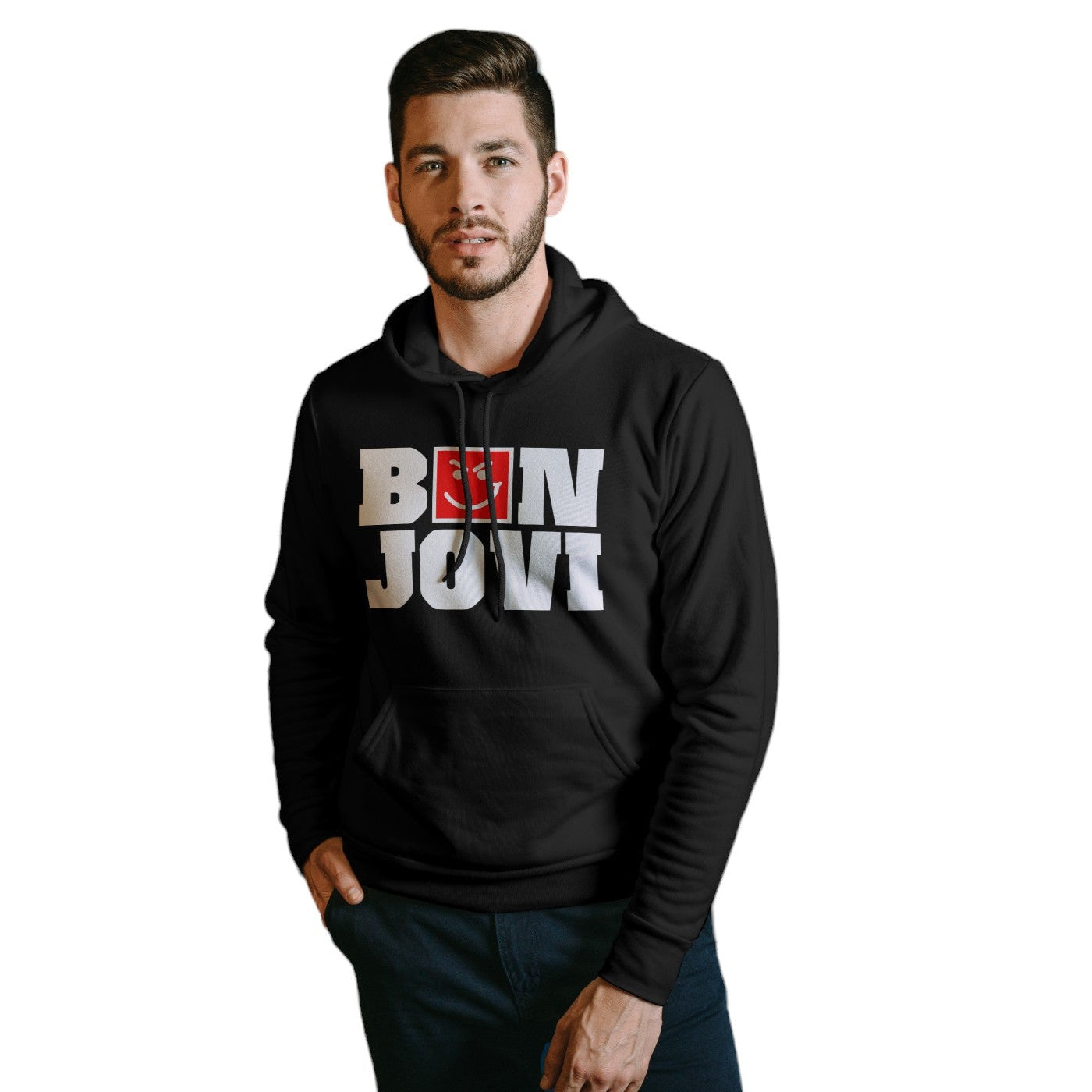 Poleron Canguro con Capucha Bon Jovi (100% Algodon)