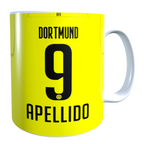 Taza Personalizada con Apellido y Numero, Diseño BORUSIA DORTMUND
