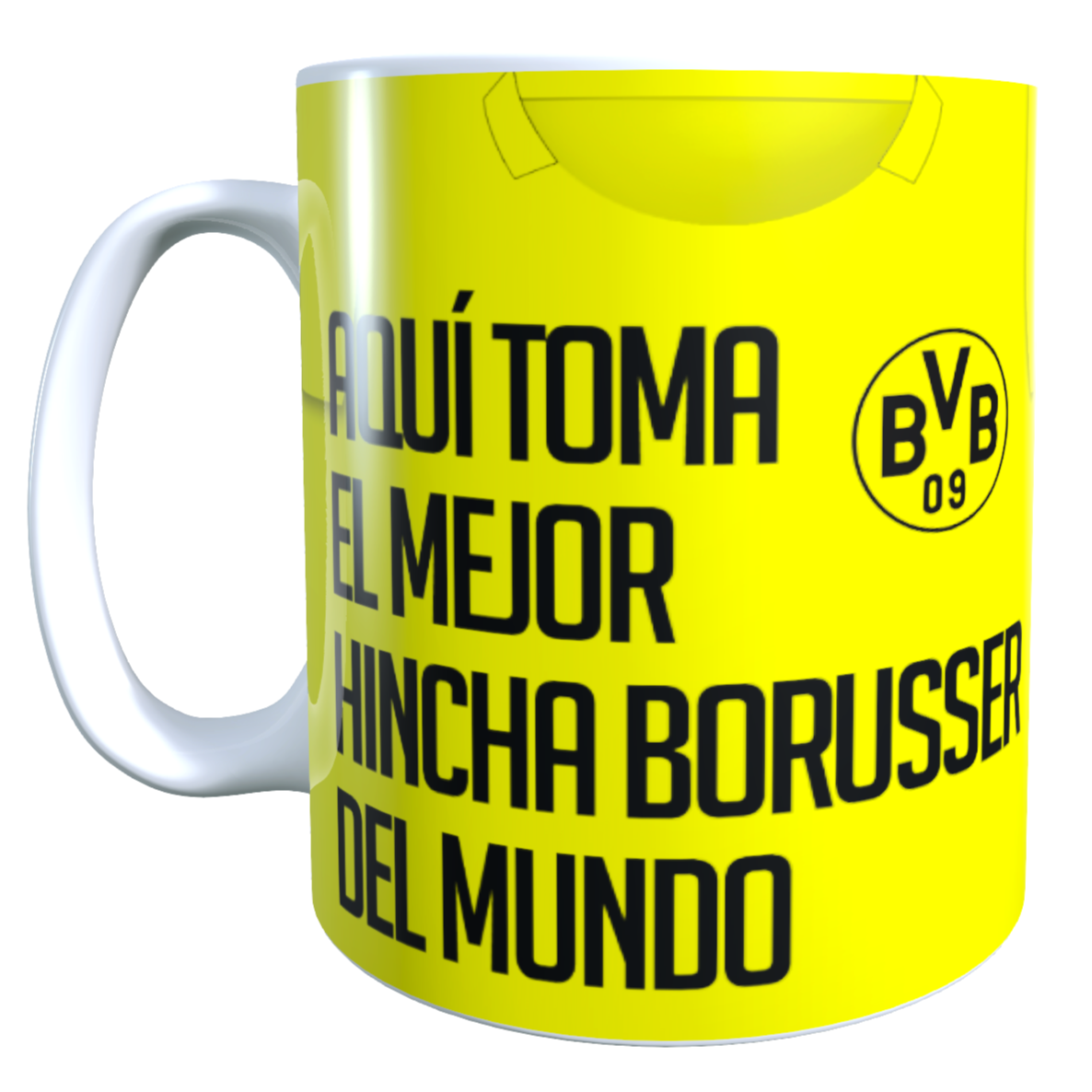 Taza Personalizada con Apellido y Numero, Diseño BORUSIA DORTMUND