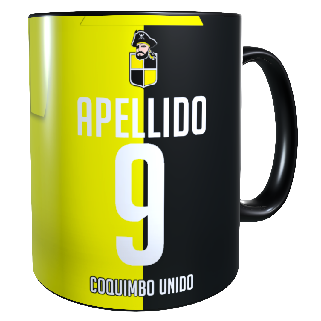 Taza MAGICA Cambia Color / Personalizado con Apellido y Numero Diseño COQUIMBO UNIDO