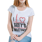 Polera MUJER Grey's Anatomy / I Love Grey´s anatomy 100% Algodón