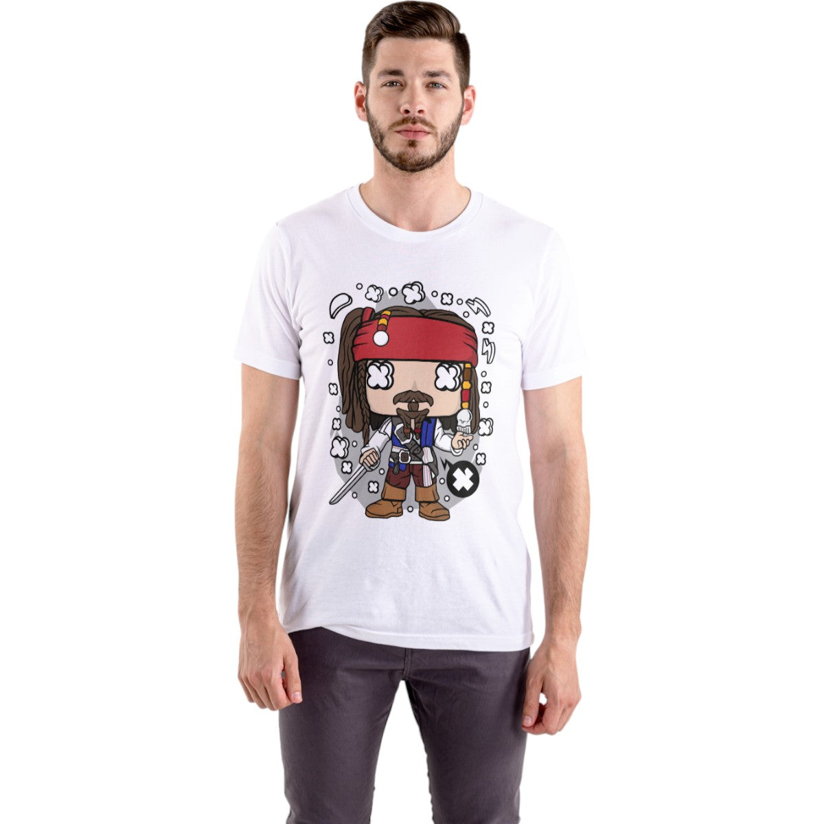 Polera UNISEX Jack Sparrow / Piratas del Caribe Johnny Depp 100% Algodón