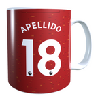Taza Personalizada con Apellido y Numero, Diseño MANCHESTER UNITED
