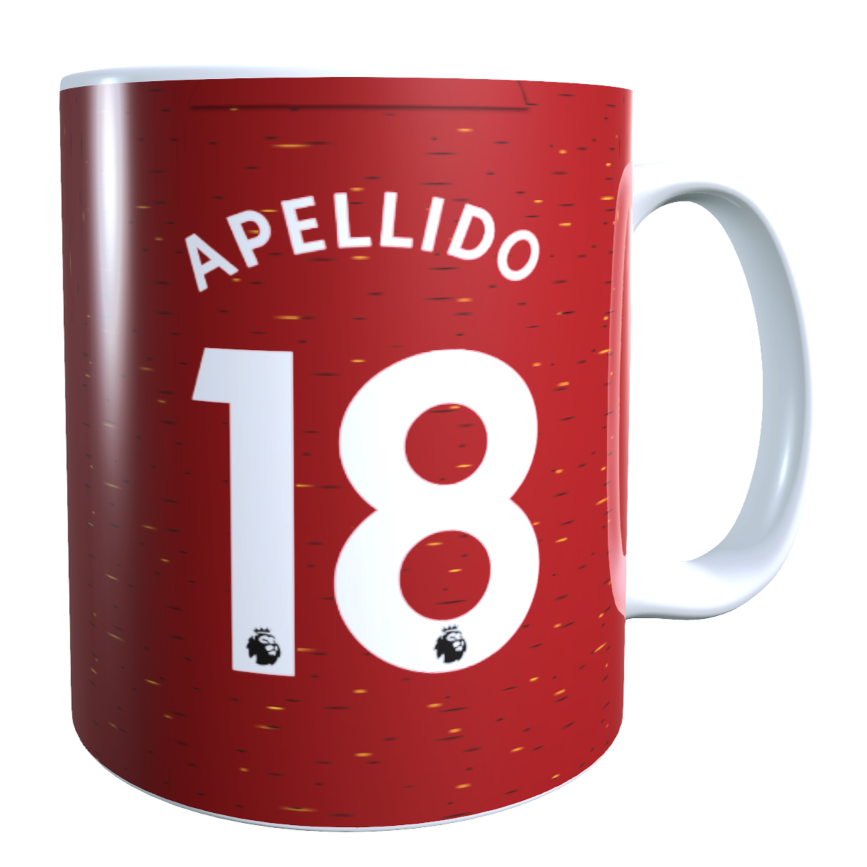Taza Personalizada con Apellido y Numero, Diseño MANCHESTER UNITED