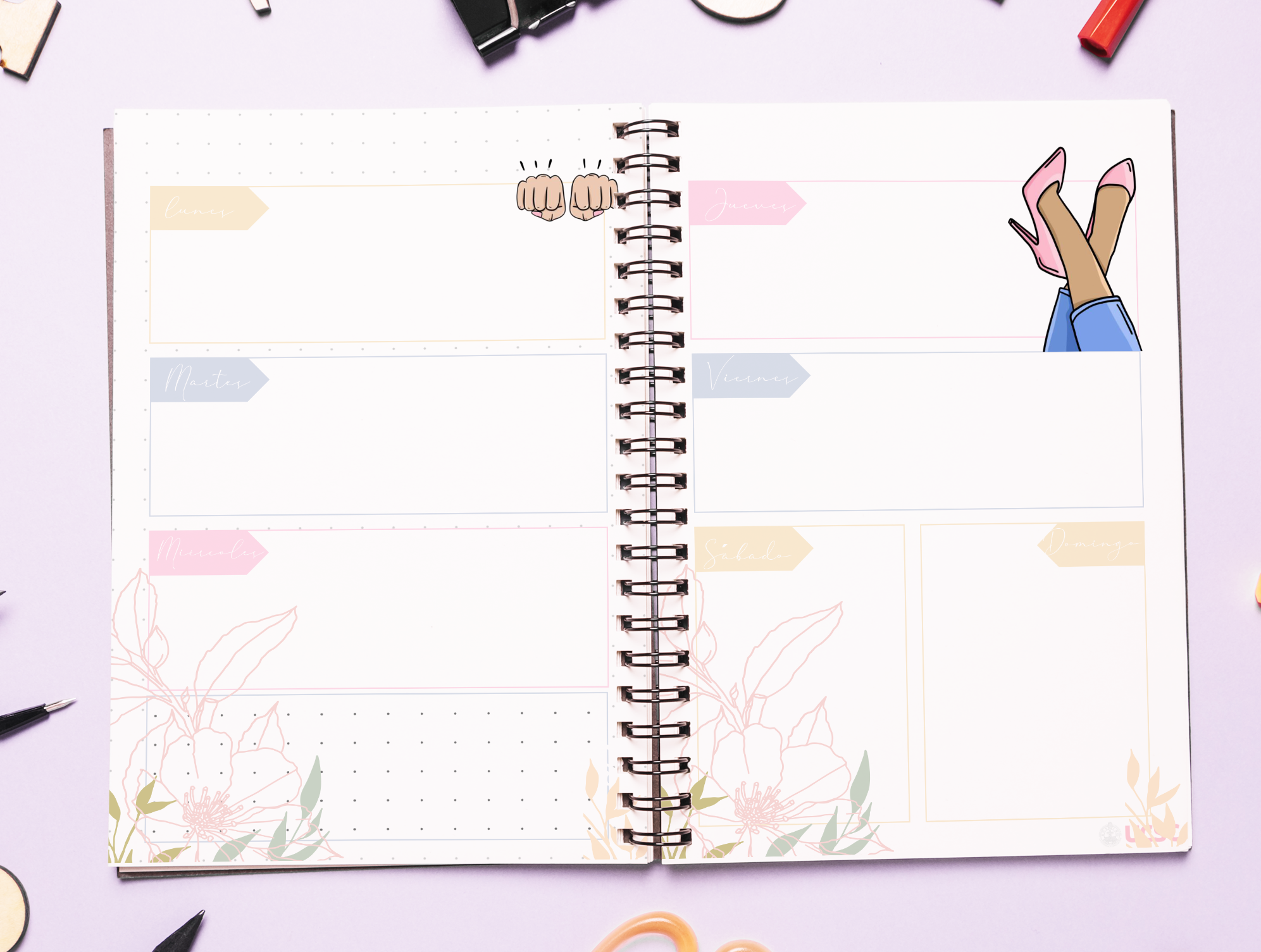 Agenda Dia de la madre, Planner Anual 21x15cm Sin Fecha