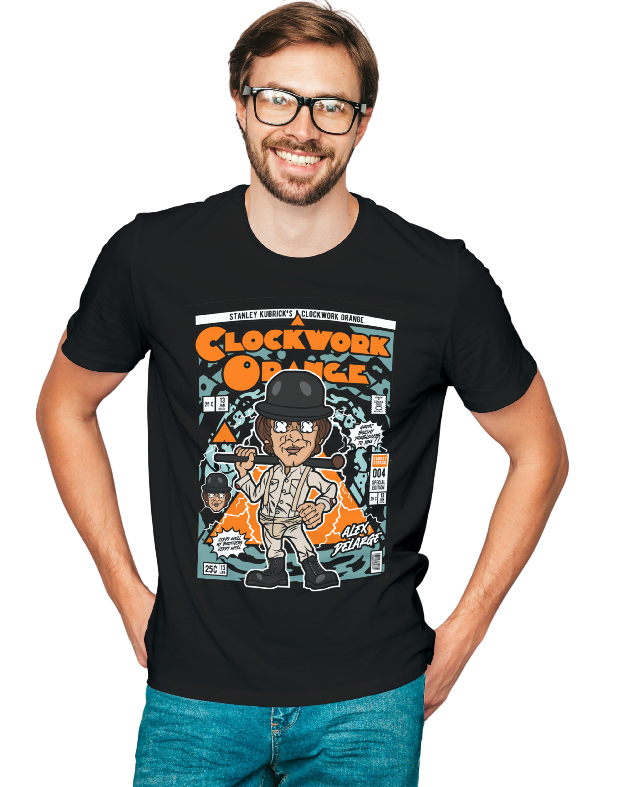 Polera UNISEX Naranja Mecánica / Stanley Kubrick 100% Algodón