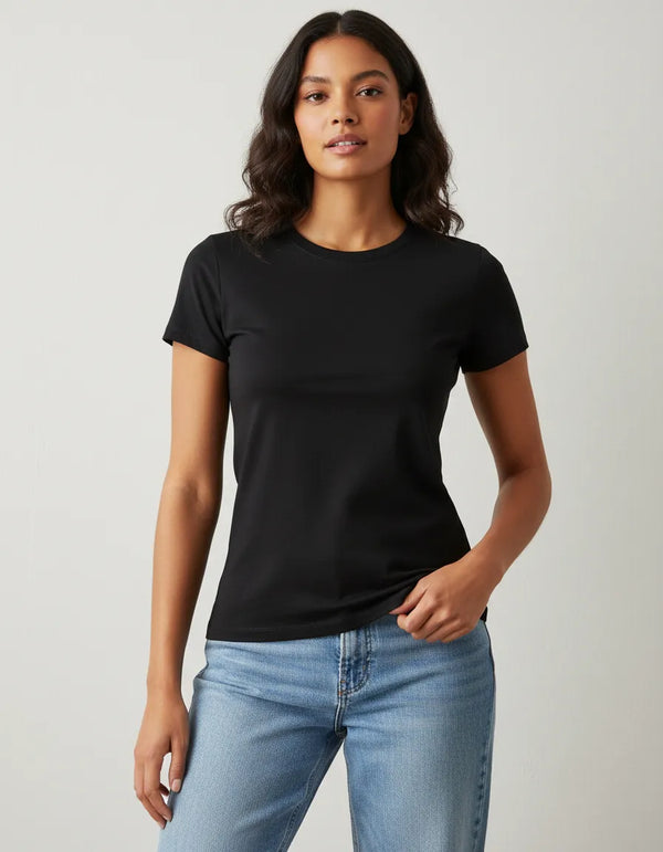 Polera De Mujer Lisa Ajustada Algodón 100% Premium Manga Corta Nacional Hq