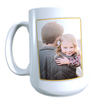 Taza Personalizada GRANDE 15 ONZAS con Foto, Dia del Padre Frase Papá te Quiero