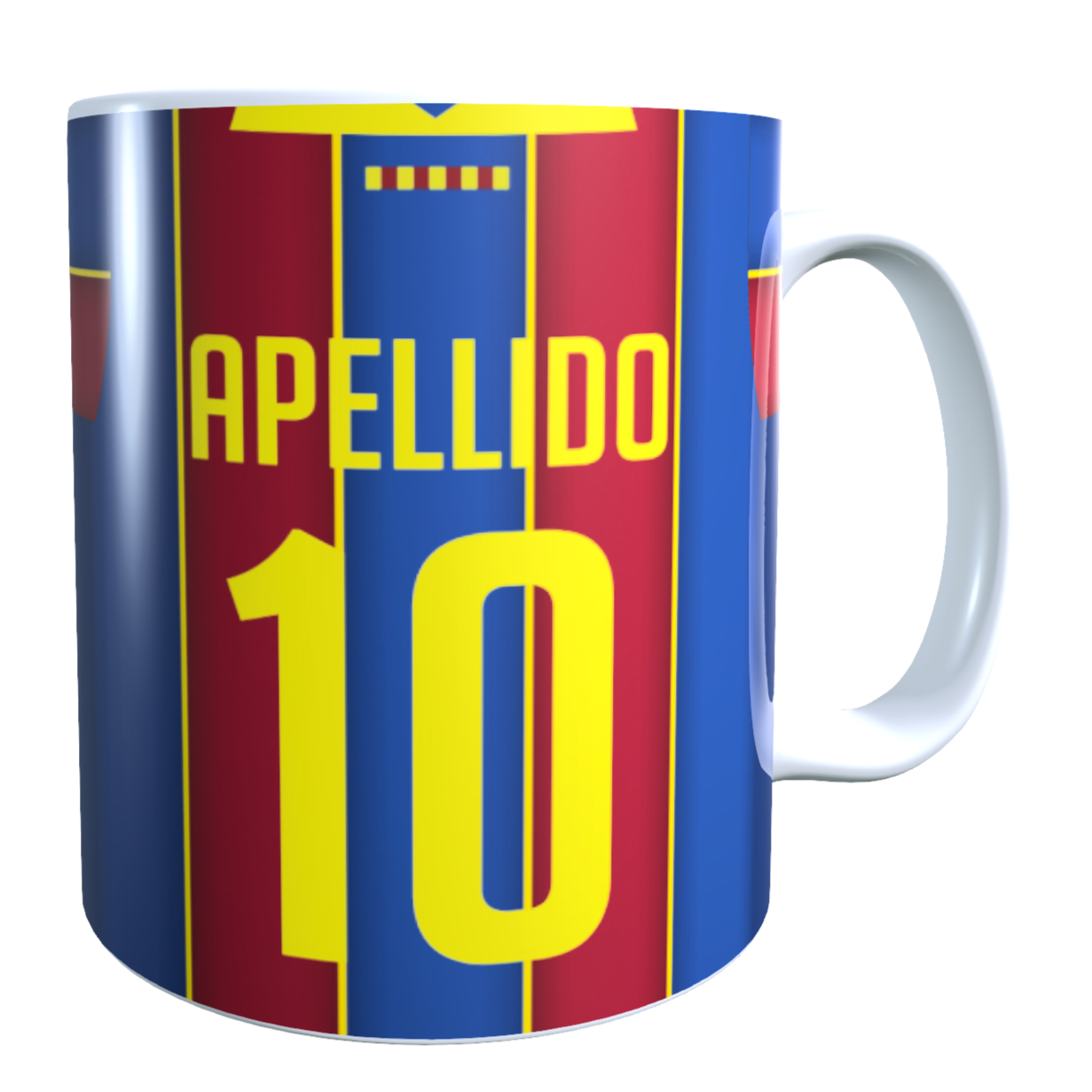 Taza Personalizada con Apellido y Numero, Diseño BARCELONA