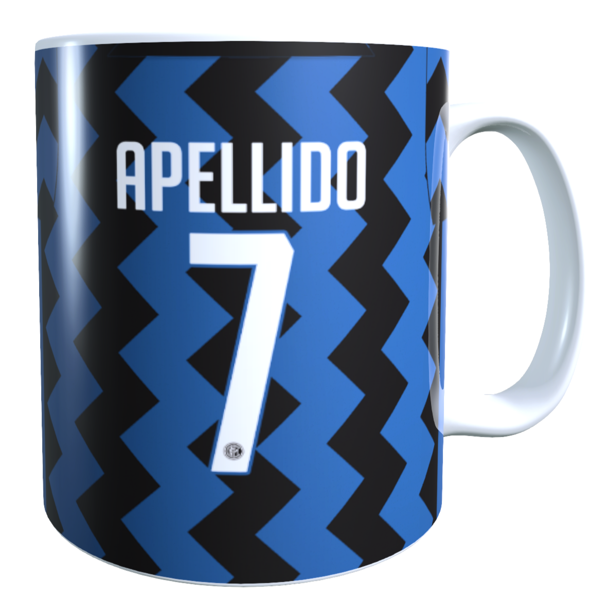 Taza Personalizada con Apellido y Numero, Diseño INTER DE MILAN