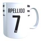 Taza Personalizada con Apellido y Numero, Diseño JUVENTUS