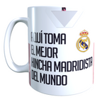 Taza Personalizada con Apellido y Numero, Diseño REAL MADRID