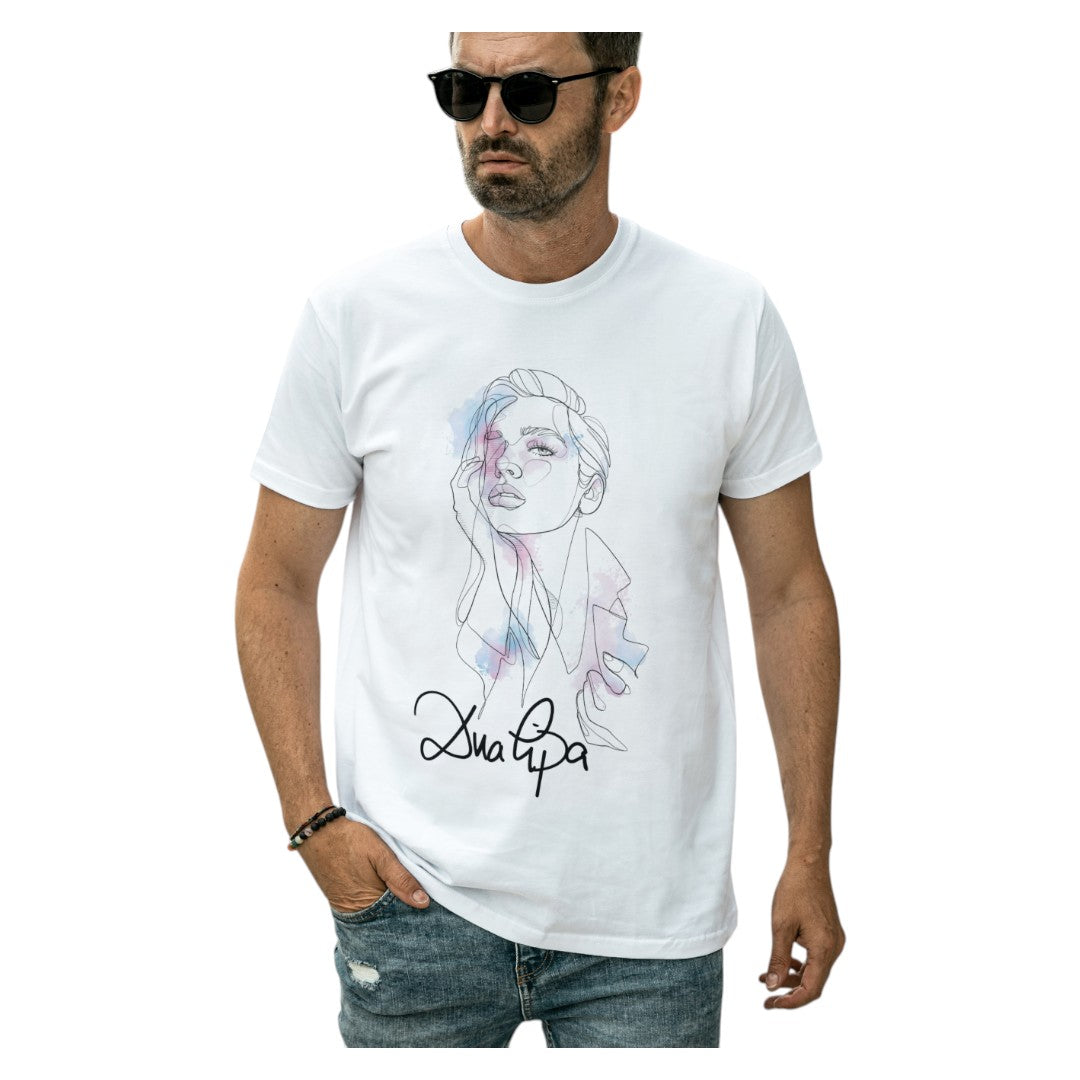 Polera UNISEX Dua Lipa Trazos 100% Algodón