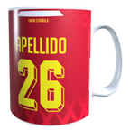 Taza Personalizado con Apellido y Numero, Diseño UNION ESPAÑOLA