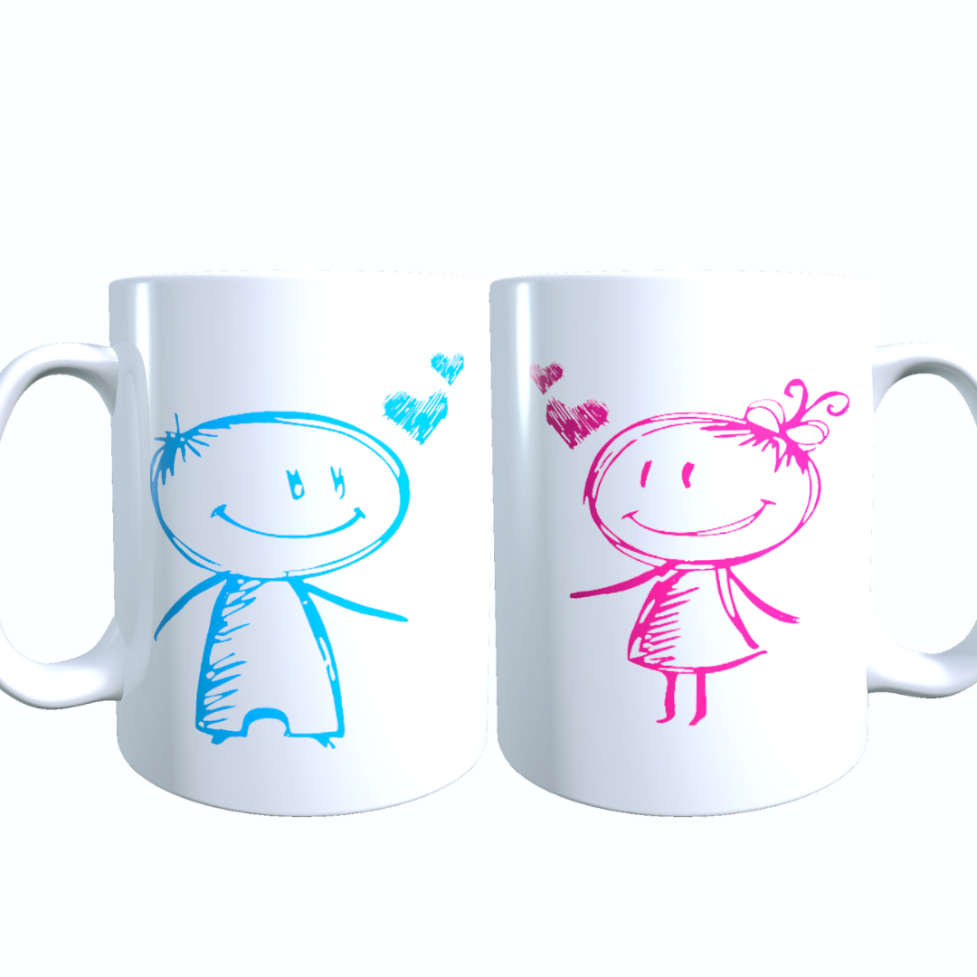 Pack 2 Tazas San Valentín / Niño y Niña