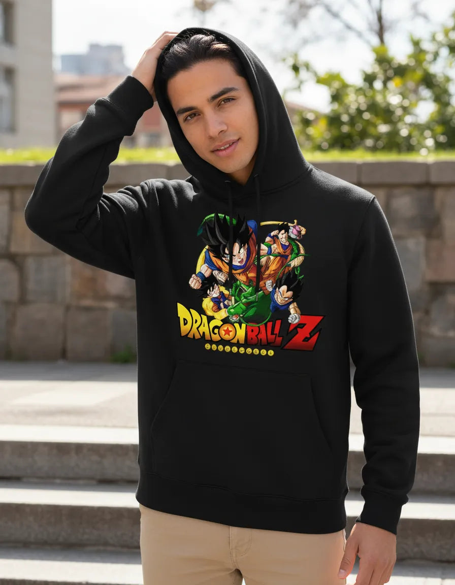 Poleron Canguro con Capucha Goku Dragon ball Z / Anime Clásico 100% Algodón
