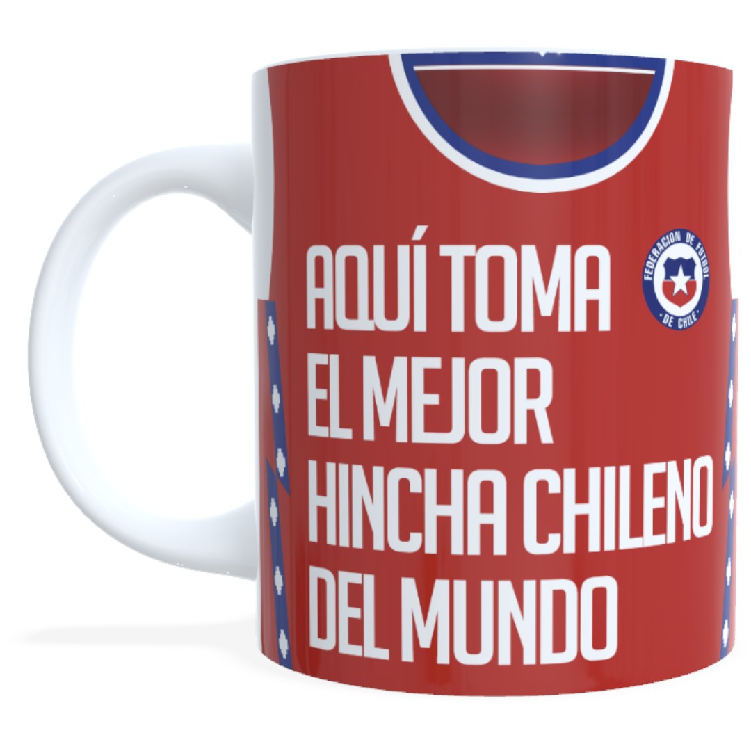 Taza Personalizado con Apellido y Numero, Diseño CHILE SELECCIÓN