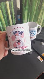 Taza Personalizada con Nombre de Mascota, GATOS Y PERROS