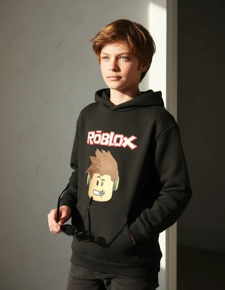 Poleron Canguro con Capucha Noob / Roblox Gamer 100% Algodón
