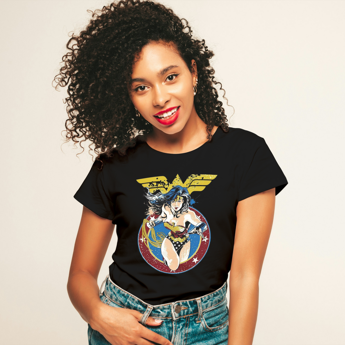 LIQUIDACIÓN Polera MUJER Wonder woman mujer maravilla 100% Algodón
