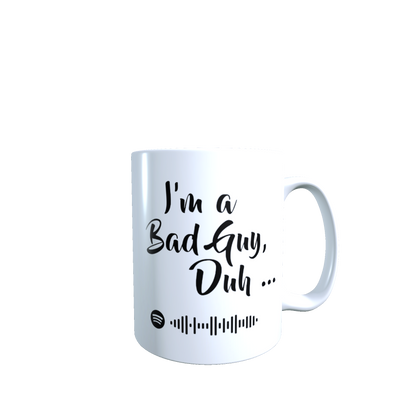 Taza  - Tazón Billie Eilish - Bad Guy (Con codigo Spotify)