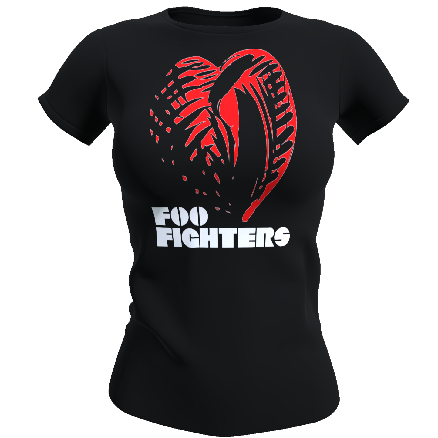 Polera Mujer Foo Fighters - Corazón Rojo (100% algodón)