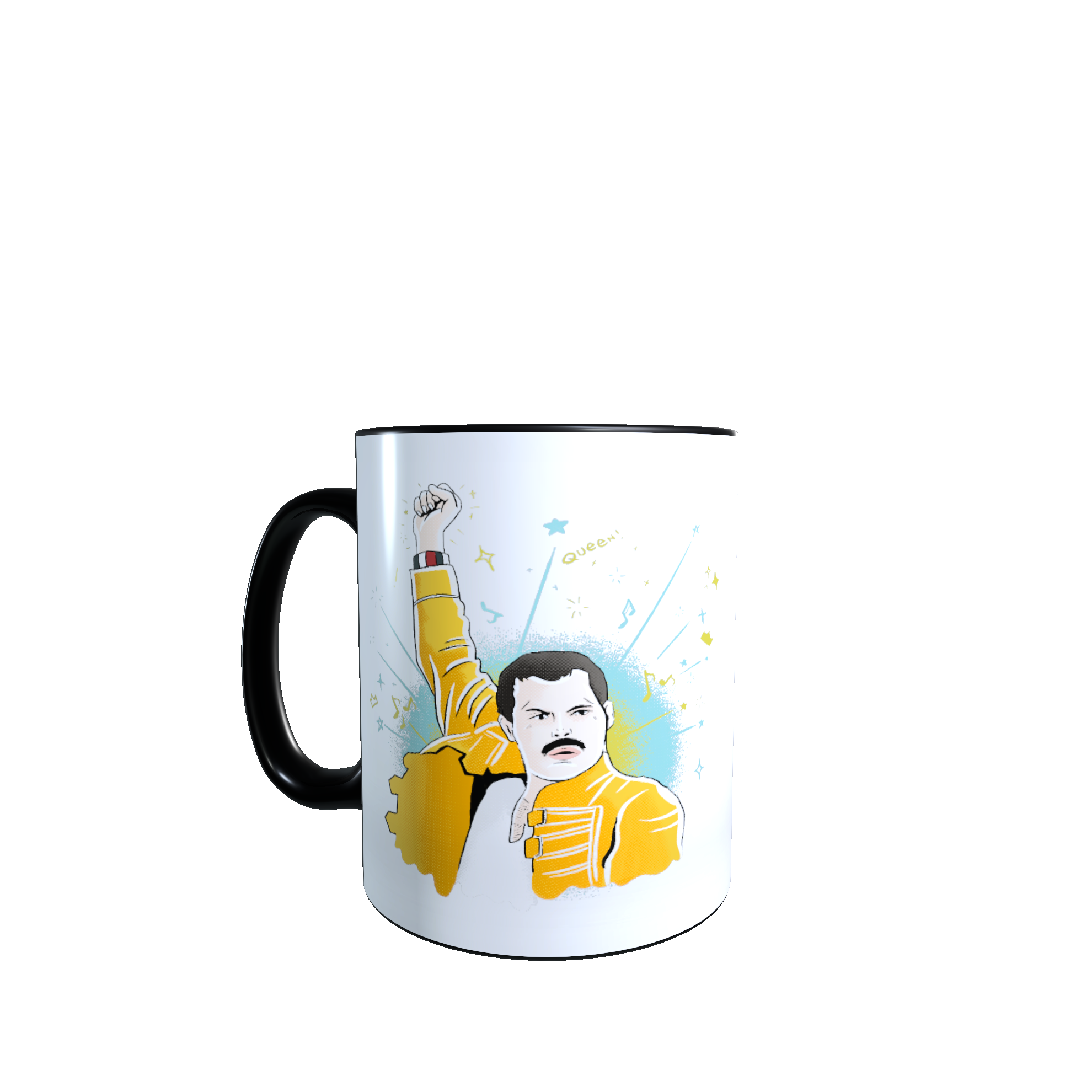 Taza  - Tazón MAGICO cambia color / Freddie Mercury - Queen