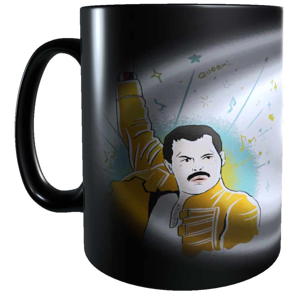Taza  - Tazón MAGICO cambia color / Freddie Mercury - Queen